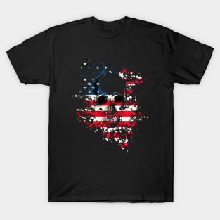 skull, bandanas, american, usa, flag T-Shirt